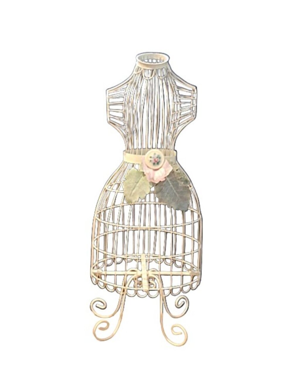 24” White Wire Dress Form Jewelry Stand